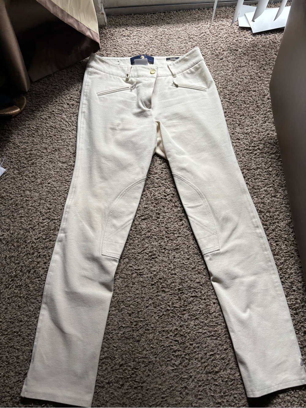 Slim Fit Cream Skinny Jeans - Stretch Women's Riding Style